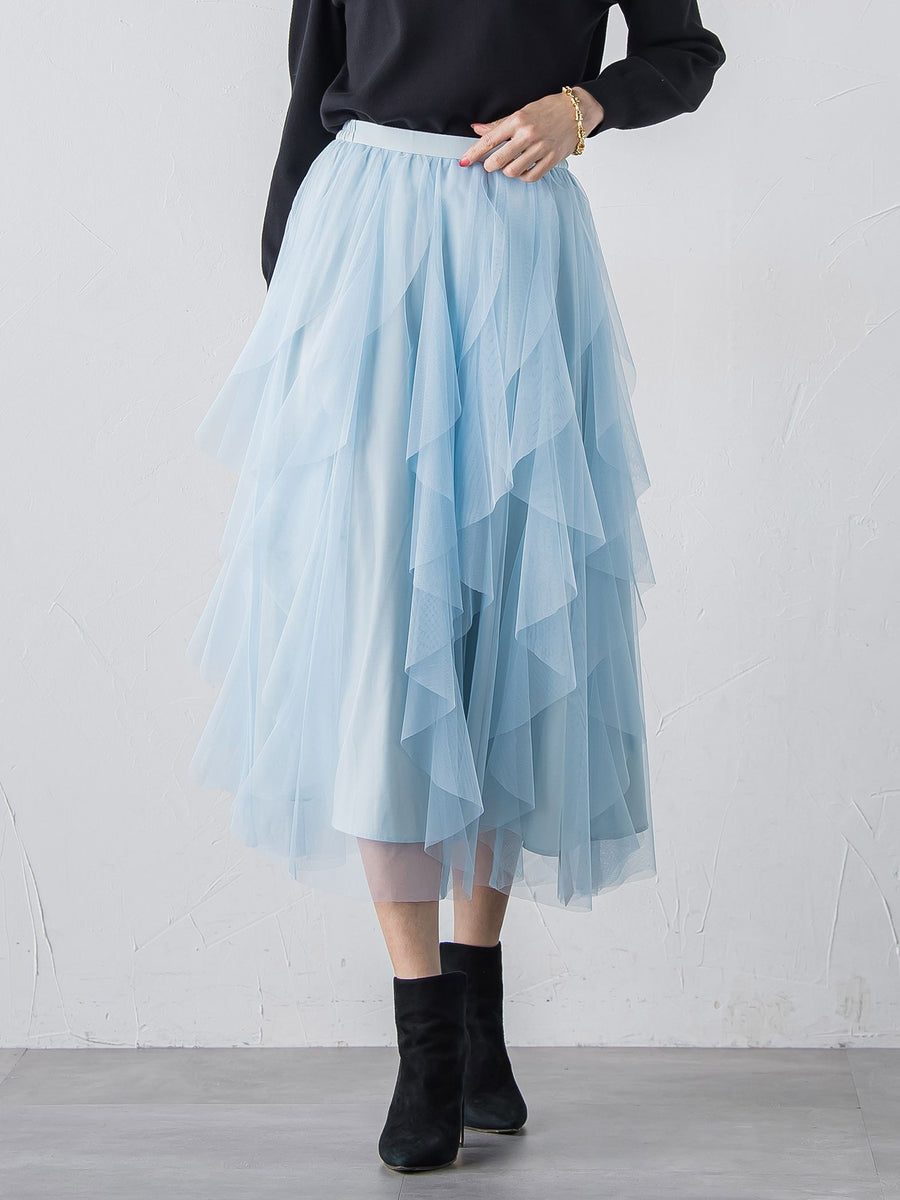 ラッフルチュールスカート≪洗濯機で洗える≫ | Viaggio Blu