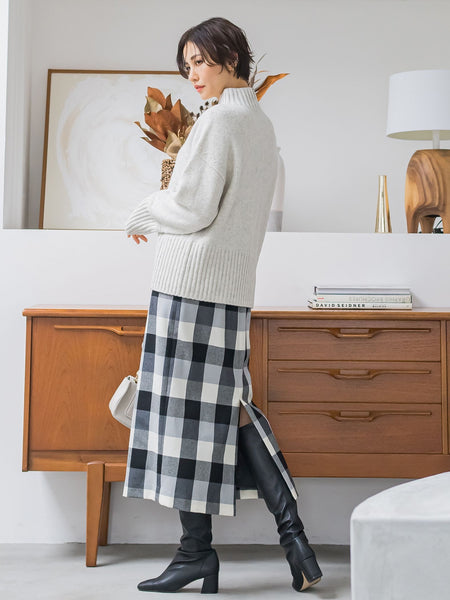 【洗えるニット】RICHESSEハイネックプルオーバー≪WEB別注サイズあり≫