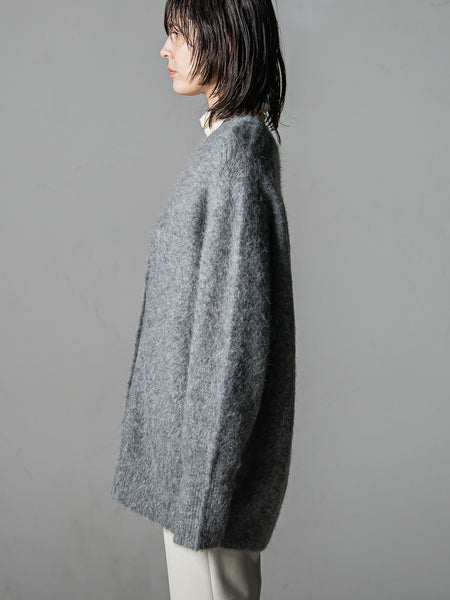 ヘアリーアルパカシャギーニットカーディガン