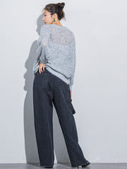 【ざっくりメッシュが可愛い】メッシュラメニット《手洗い可能》