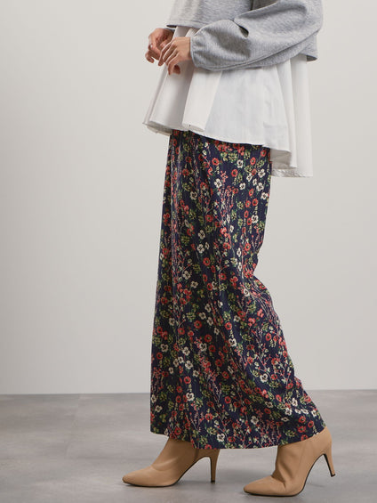 マルチフラワーイージーワイドパンツ≪手洗い可能≫