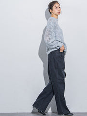 【ざっくりメッシュが可愛い】メッシュラメニット《手洗い可能》
