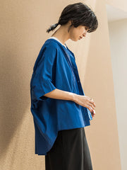 キャンブリックバックギャザー刺繍ブラウス≪手洗い可能≫