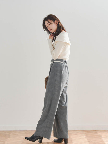 Softina2way両面起毛ストライプパンツ≪洗濯機で洗える≫