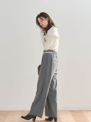 Softina2way両面起毛ストライプパンツ≪洗濯機で洗える≫