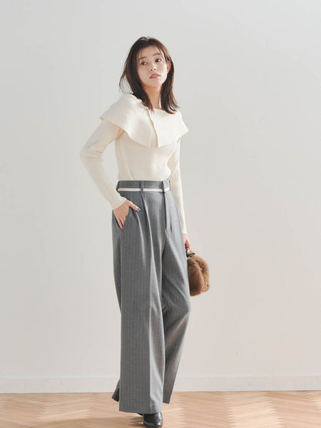 Softina2way両面起毛ストライプパンツ≪洗濯機で洗える≫