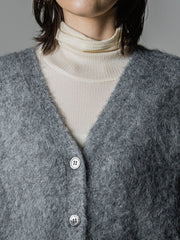 ヘアリーアルパカシャギーニットカーディガン