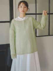 メッシュモヘアニット