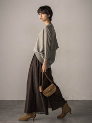 LEVITAシアーVネックドルマンニットプルオーバー≪手洗い可能≫
