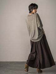 LEVITAシアーVネックドルマンニットプルオーバー≪手洗い可能≫