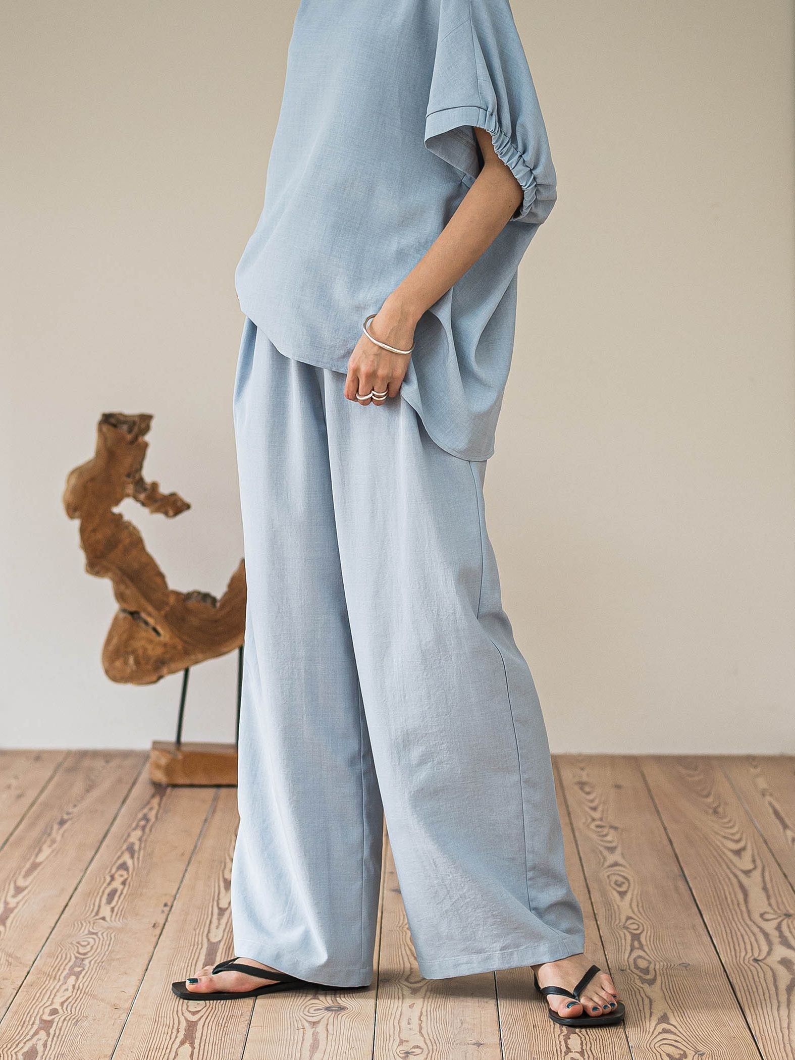 【新色追加】イージーワイドパンツ≪手洗い可能 / セットアップ対応≫