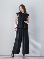 【WEB限定】ウエストゴムワイドパンツ≪手洗い可能≫