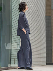 【大きいサイズ】キレリワイドパンツ≪洗濯機で洗える≫