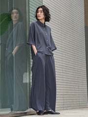 【大きいサイズ】キレリワイドパンツ≪洗濯機で洗える≫