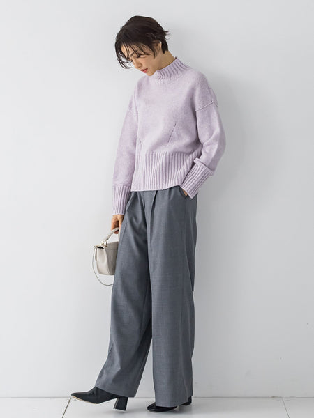 【洗えるニット】RICHESSEハイネックプルオーバー≪WEB別注サイズあり≫