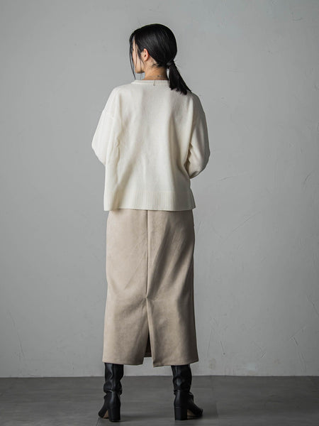【WEB限定】≪洗える/3サイズ≫光沢スエードスカート
