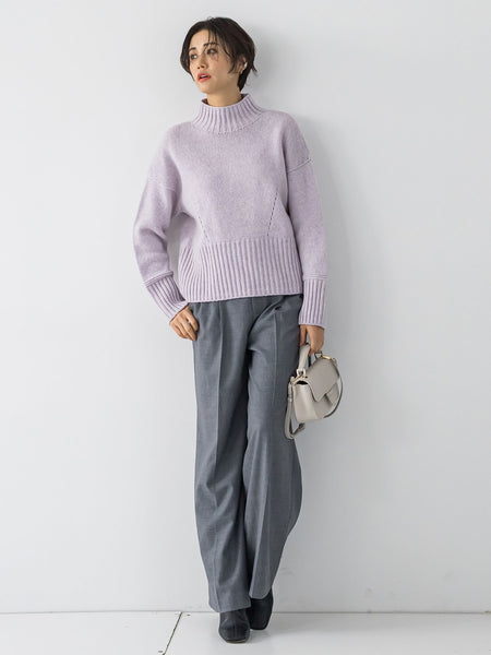 【洗えるニット】RICHESSEハイネックプルオーバー≪WEB別注サイズあり≫