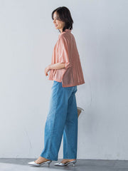 ピンタックレースブラウス≪手洗い可能≫