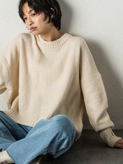 ヤクライクワイドクルーネックニットプルオーバー≪手洗い可能≫