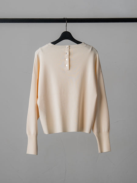 【WEB限定】【洗えるニット】バックボタンドルマンニット≪Lサイズあり≫