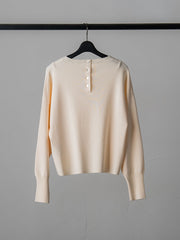 【WEB限定】【洗えるニット】バックボタンドルマンニット≪Lサイズあり≫