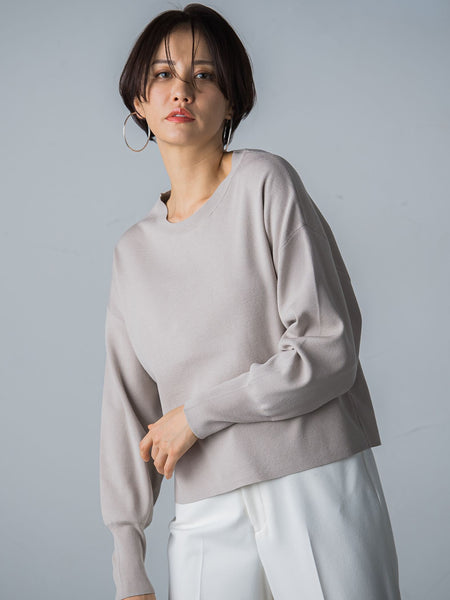 【WEB限定】【洗えるニット】バックボタンドルマンニット≪Lサイズあり≫