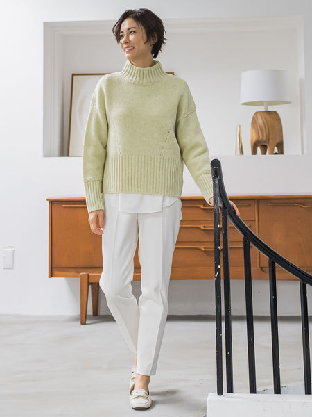 【洗えるニット】RICHESSEハイネックプルオーバー≪WEB別注サイズあり≫