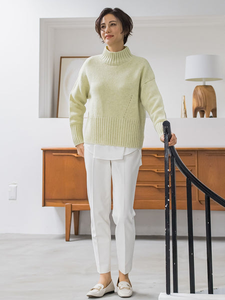 【洗えるニット】RICHESSEハイネックプルオーバー≪WEB別注サイズあり≫
