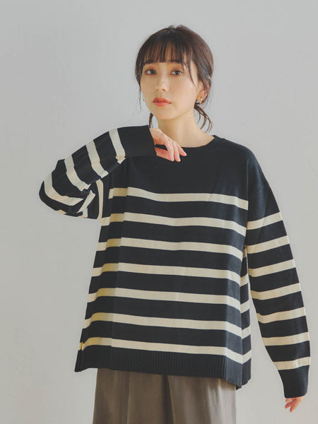 【WEB別注】モチモダールボーダーニット≪手洗い可能≫