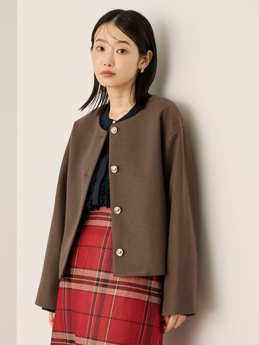 ウールチョウジャージーノーカラージャケット | ketty（ケティ