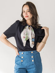 LADY&HORSEスカーフ付きカットソー≪洗濯機で洗える≫