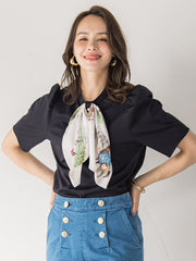 LADY&HORSEスカーフ付きカットソー≪洗濯機で洗える≫