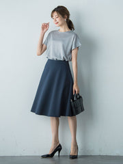 撥水加工 美シルエットフレアスカート≪洗濯機で洗える≫
