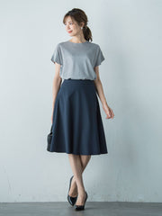 撥水加工 美シルエットフレアスカート≪洗濯機で洗える≫