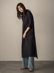 【WEB限定】スキッパーチュニックワンピース≪洗濯機で洗える≫