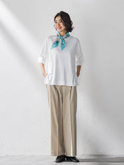 【大きいサイズ】Tシャツ風ニットプルオーバー≪手洗い可能≫