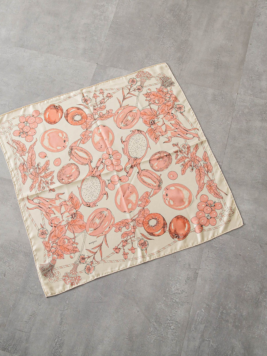 美品】定価1.3万 manipuri シルクスカーフ オレンジピンク WEB限定