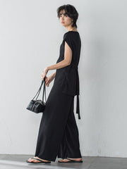 【WEB限定】クリスタルプリーツノースリーブセットアップ≪手洗い可能≫