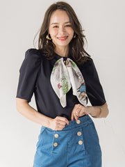 LADY&HORSEスカーフ付きカットソー≪洗濯機で洗える≫