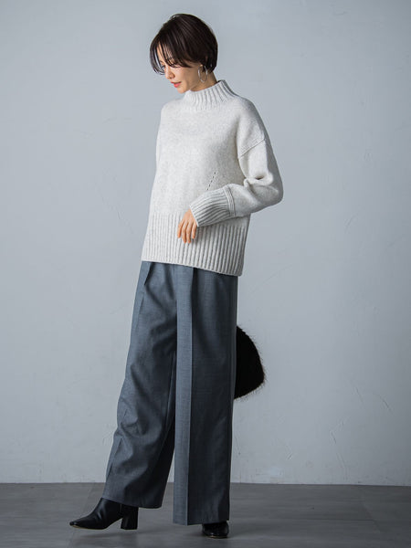【洗えるニット】RICHESSEハイネックプルオーバー≪WEB別注サイズあり≫