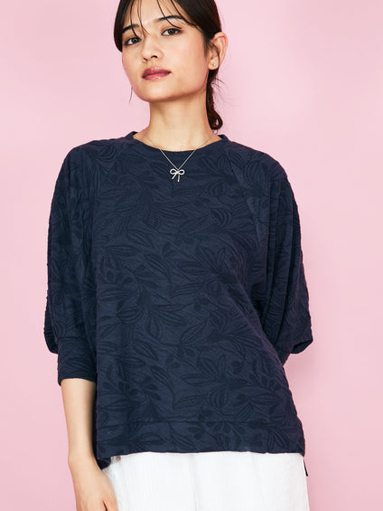 フラワーカットジャガードトップス≪手洗い可能≫