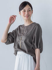 【WEB限定】きれいめハーフスリーブカットソー ≪接触冷感/洗濯機OK≫