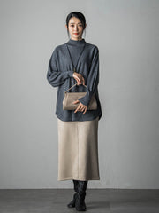 【WEB限定】≪洗えるニット/Lサイズあり≫すっきりハイネックニット