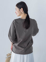 【WEB限定】きれいめハーフスリーブカットソー ≪接触冷感/洗濯機OK≫