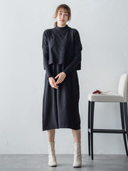 ケーブルTOPS&ニットワンピースSET ≪手洗い可能≫