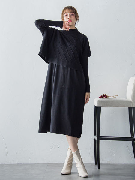 ケーブルTOPS&ニットワンピースSET ≪手洗い可能≫