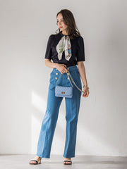 LADY&HORSEスカーフ付きカットソー≪洗濯機で洗える≫
