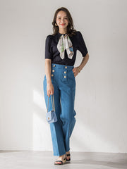LADY&HORSEスカーフ付きカットソー≪洗濯機で洗える≫