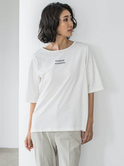 【大きいサイズ】【biyori】刺繍ロゴTシャツ≪洗濯機で洗える≫