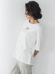 【大きいサイズ】【biyori】刺繍ロゴTシャツ≪洗濯機で洗える≫